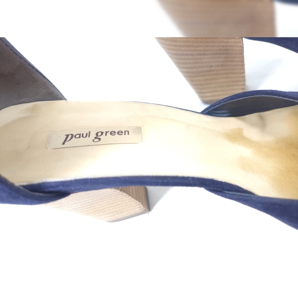 Paul Green Navy Ankle Strap Heels 5 - Picture 2 of 8